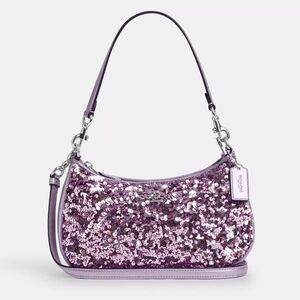 Coach Purple Sequin Teri Shoulder Purse